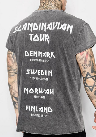 100% Cotton Stone Washed Trendy Oversized T Shirts With Pattern Rib Knit O Neck