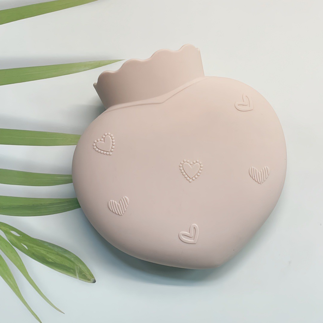 500ML Soft Comfortable Silicone Hot Water Bottle With Screw Cap Leakproof Bag For Pain Relief Waist Back Neck, Shoulders