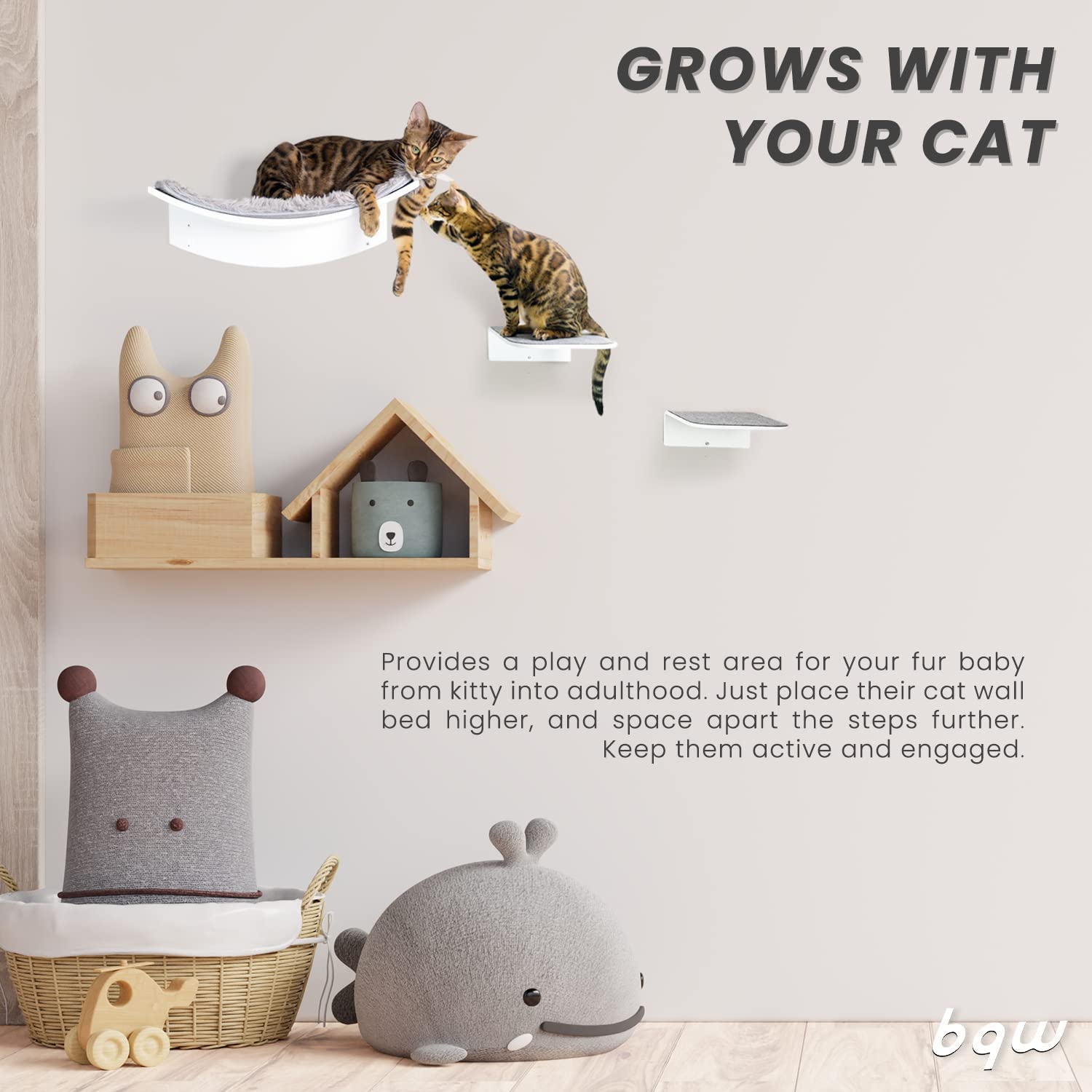 Triangle Bracket Metal Cat Shelf Wall Mounted for Curved Cat Bed Furniture and Resting