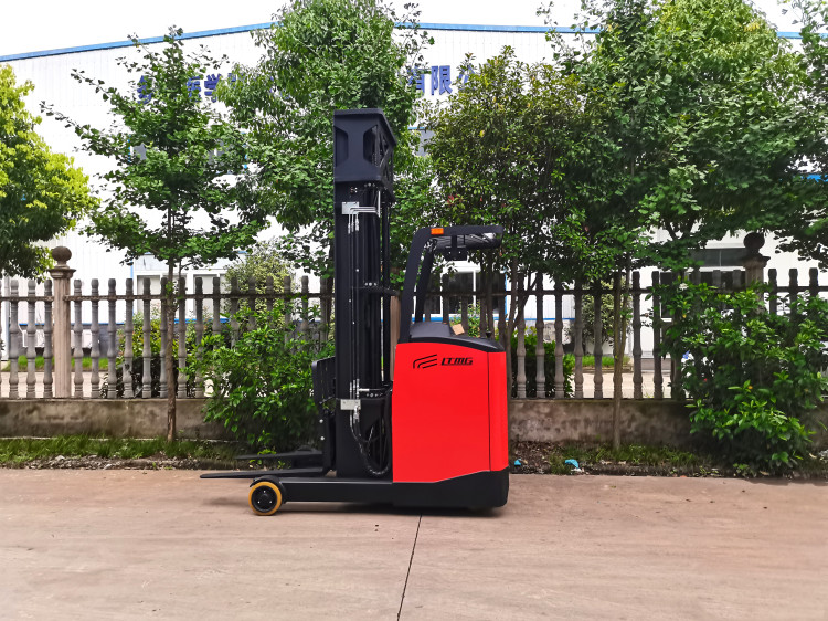 seated 2ton electric reach truck stacker forklift with 7.2m height side shifter