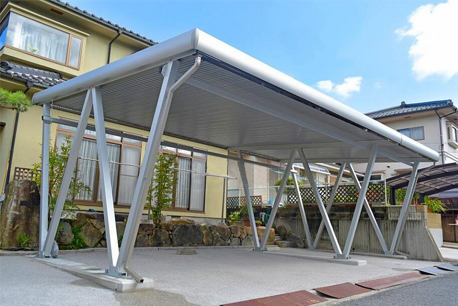 Sliver or Customization AL6005-T5 Solar Carport with Panels Parking Racking Structure