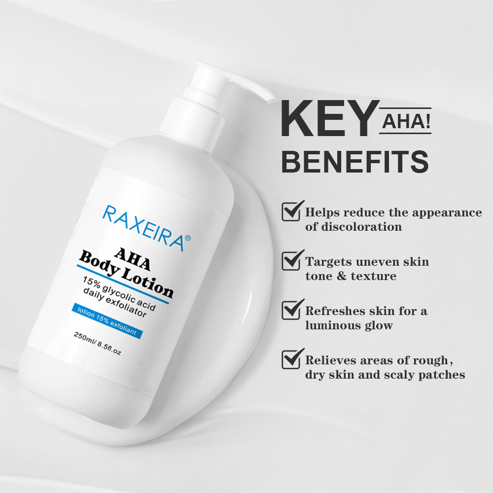 Hydrating Body Lotion 15% Glycolic Acid Glowing Skin Brighten Moisturizing Milk Body Cream Whitening Body Lotion
