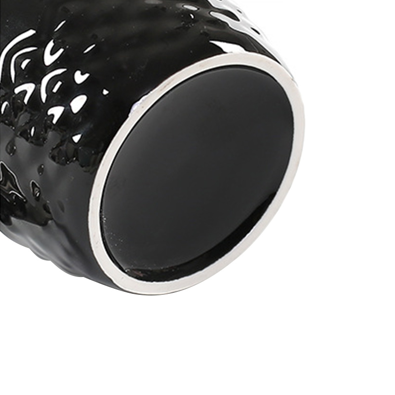 Funny Pineapple Shape Ceramic Coffee Mugs Porcelain Black White With Gold Handle Plated