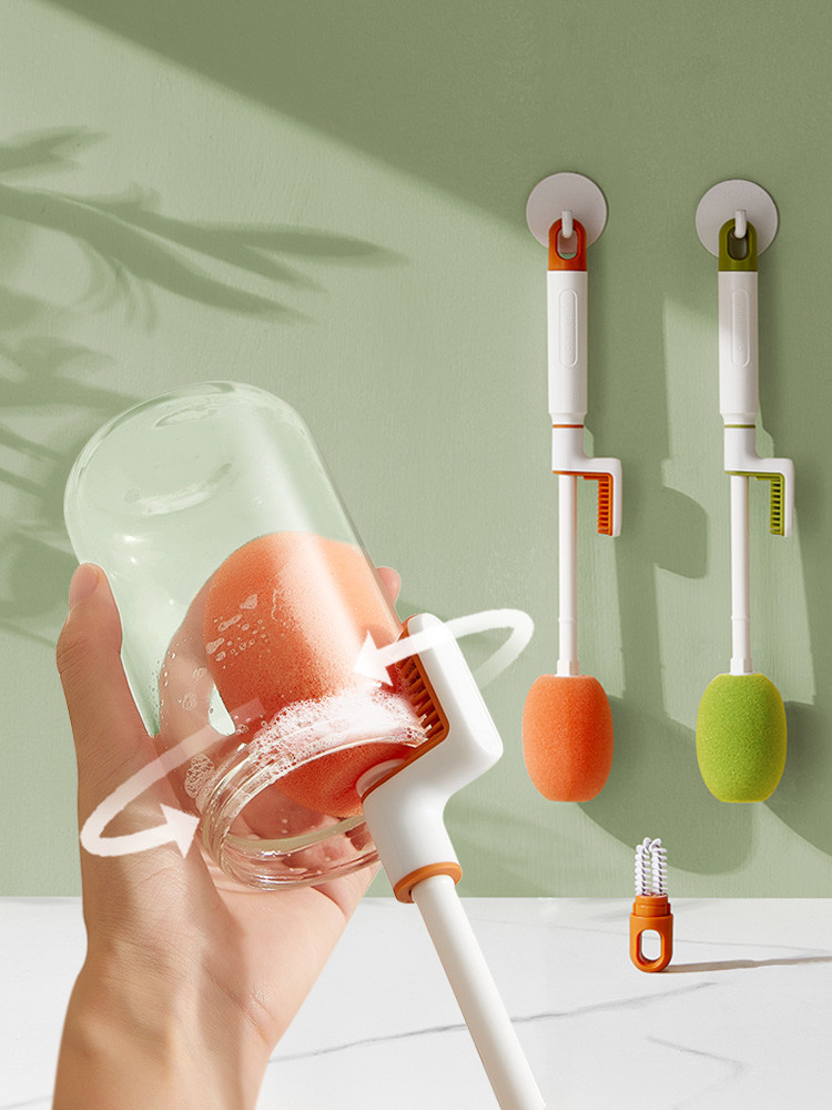 L Shaped Cup Brush Cleaner 3 In 1 Long Handle Brush For Cleaning Cups Bottles Thermal Flasks