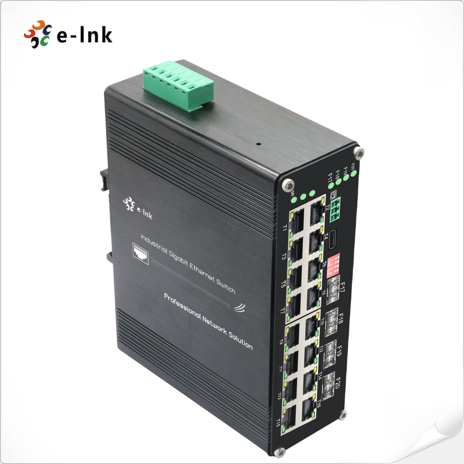 Industrial L2+ 16-Port 10/100/1000T 802.3at PoE + 4-Port 1000X SFP Managed Ethernet Switch