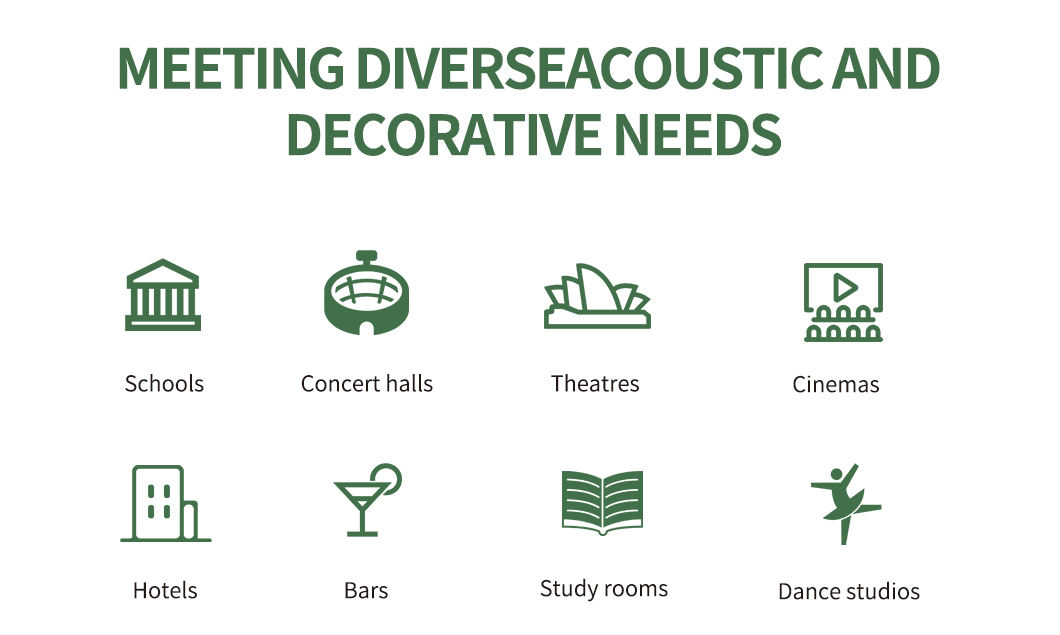 Polyester Fiber PET Hanging Acoustic Baffles Modern Design Artistic Ceilings