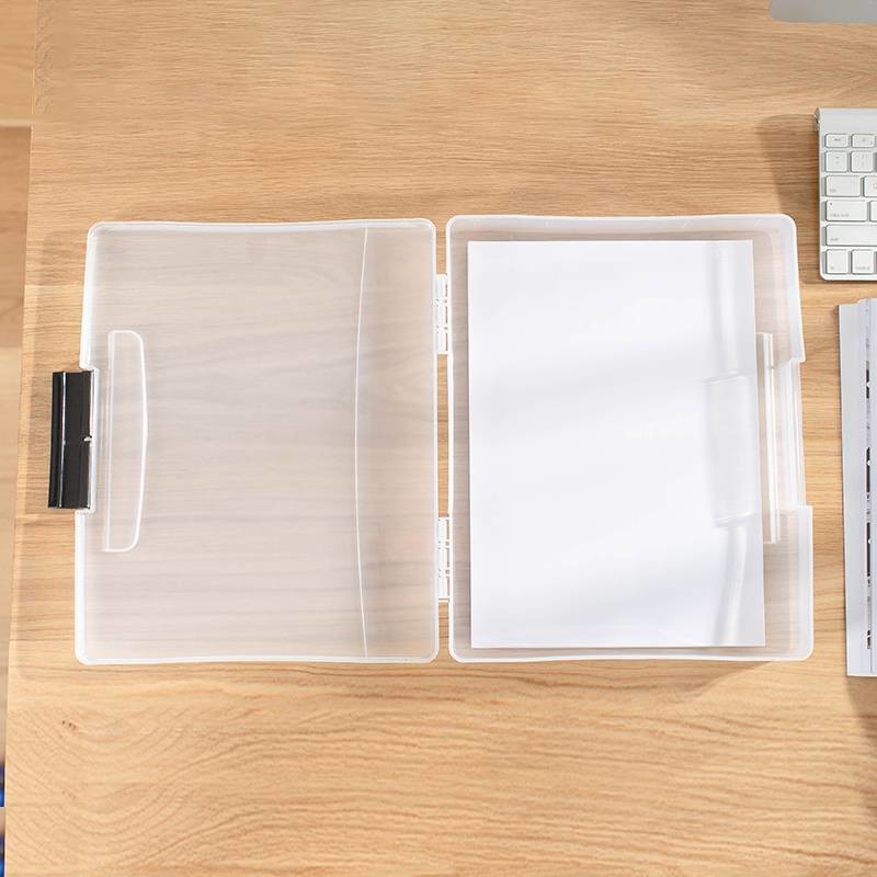 Durable Portable Clipboard Storage Box Case For A4 Document Office Filing Boxes