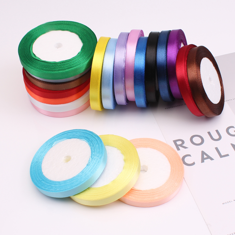 100% Polyester Color Custom Print 4 inch Satin Ribbon For Packing And Gift 196 Colors Available