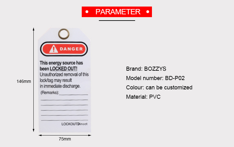 Rewritable Safety tags from laminated PVC Suitable to Overhaul of lockout-tagout equipment