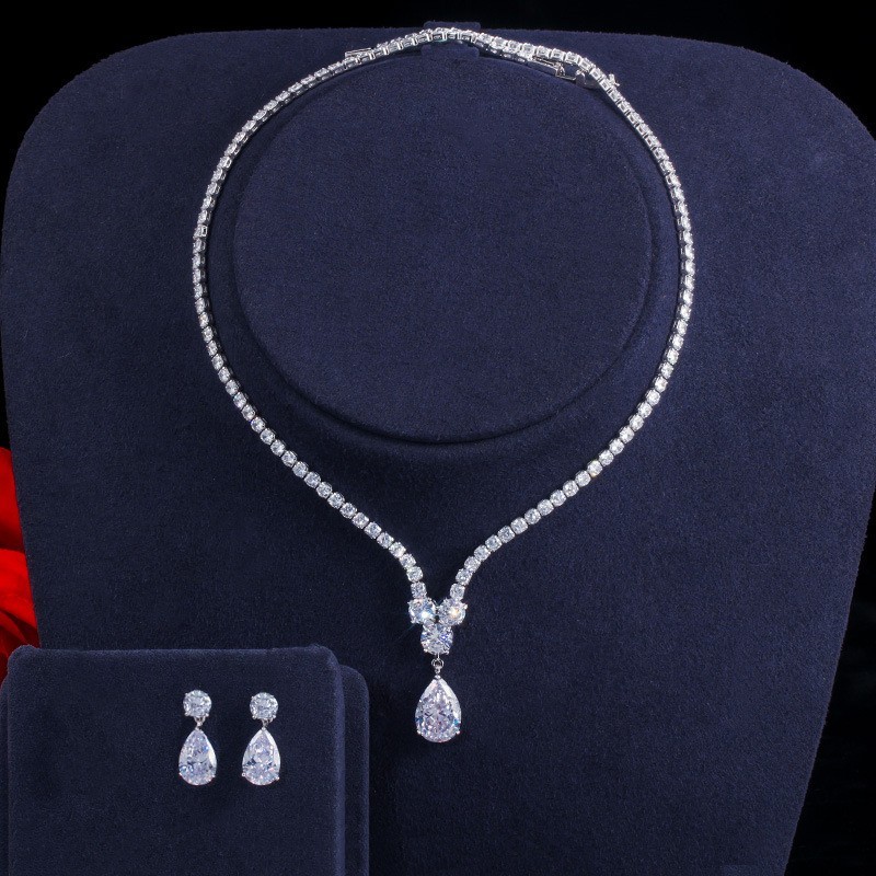 CZ Stones Jewelry Sets Necklace Bracele Earring Ring Jewelry Sets For Women Earrings Necklace Wedding Jewelry Sets