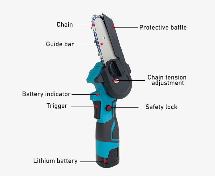 3 Inch Cordless Lithium Battery Power Mini Electric Chain Saws Tree Cutting For Sale