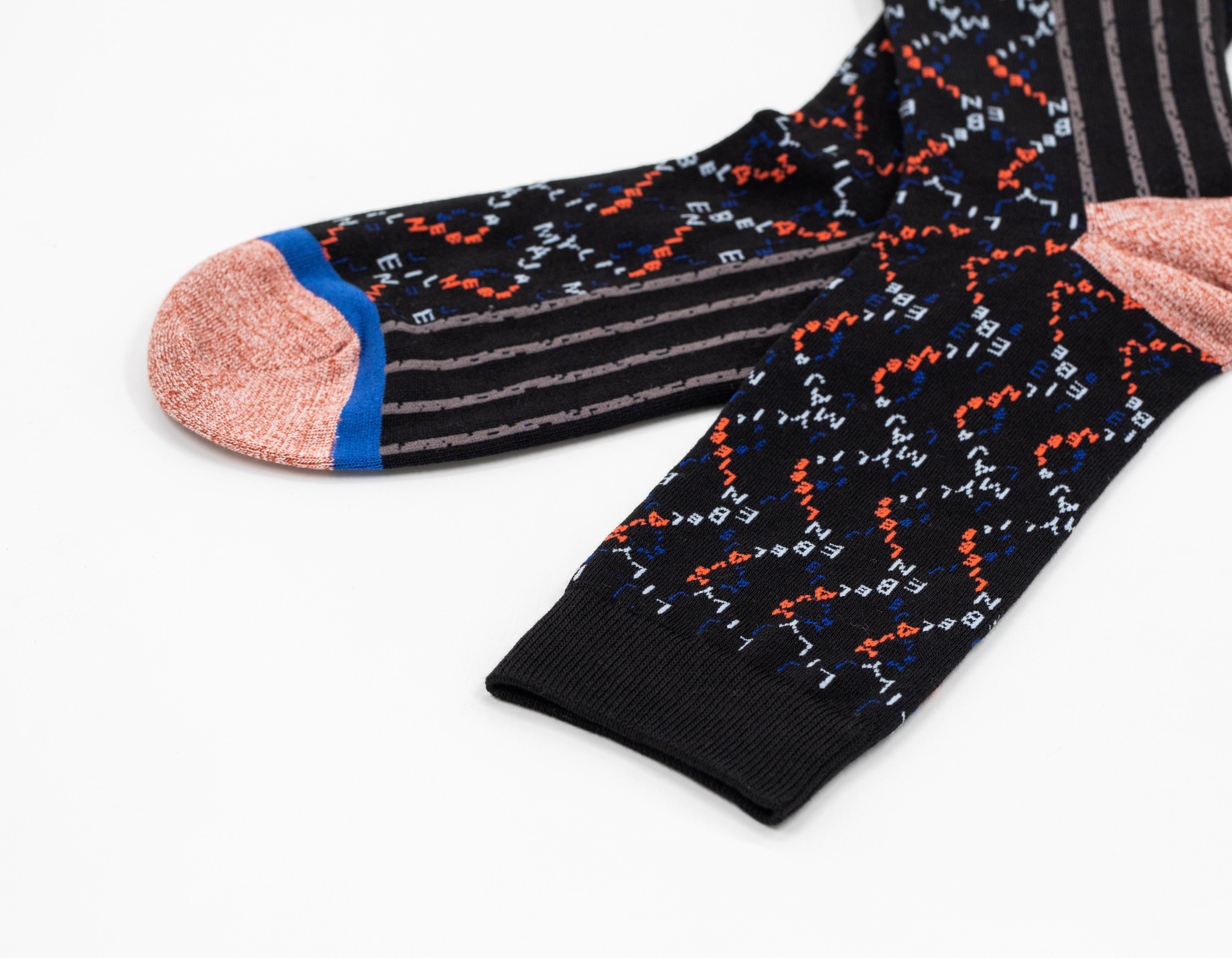 Elastane Biue And Red Mens Nylon Dress Socks With Fiber Cashmere Surface