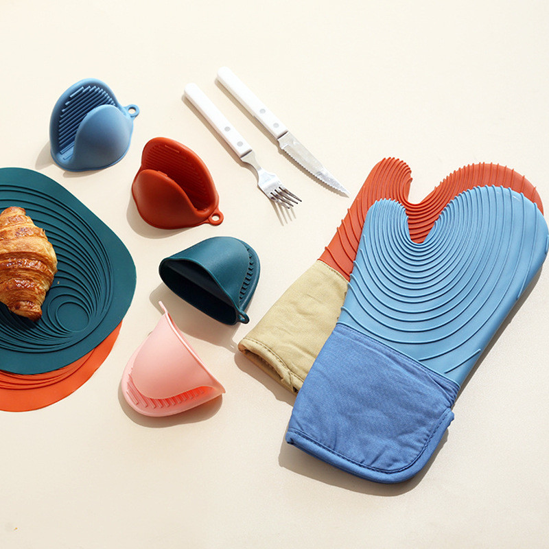 Silicone Oven Mitts Heat Resistant Mini Oven Mitts Rubber Oven Glove Silicone Cooking Pinch Grips Oven Mitts Potholders