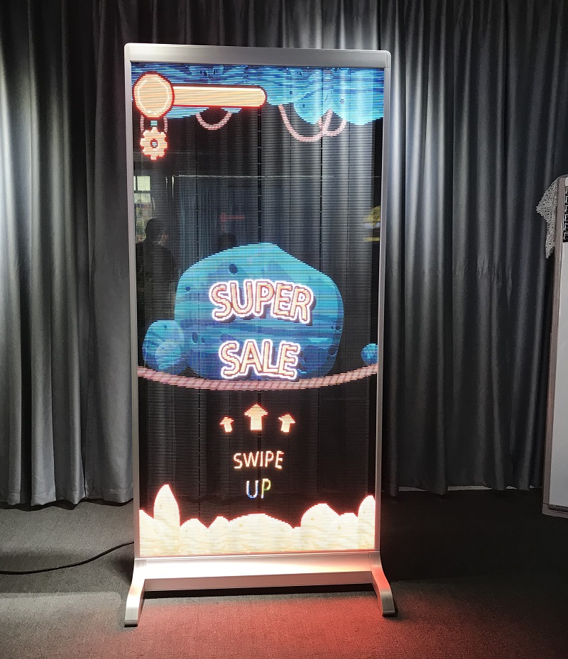 indoor color led video wall glass window hd transparent led screen display advertising players f digital signage or business