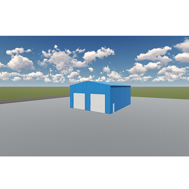 Structural Galvanized Steel Two Car Garage Metal Building