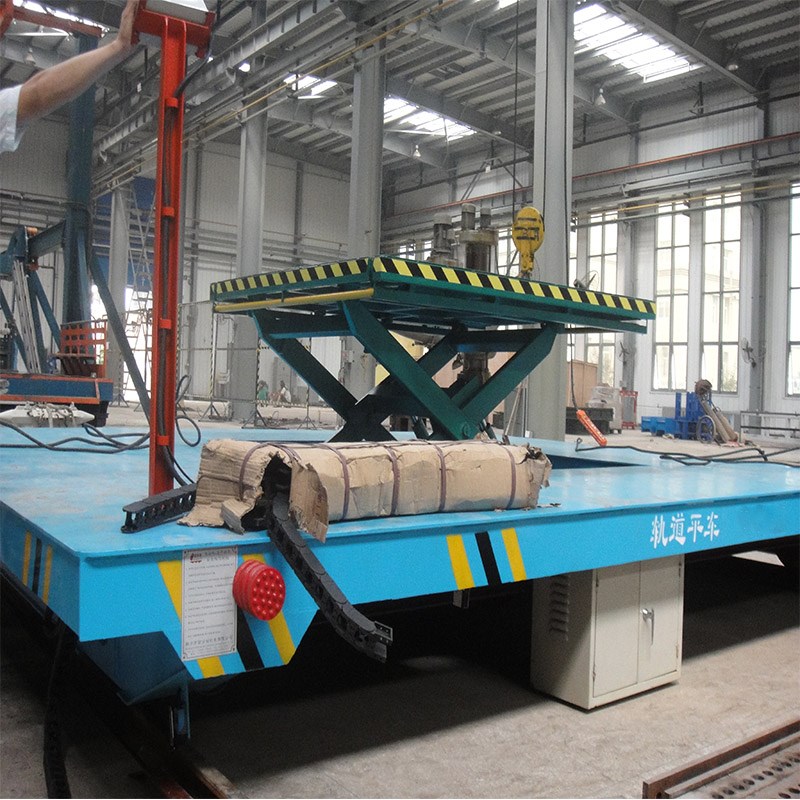 material handling lifting trolley with scissor lifting table transfer carriage