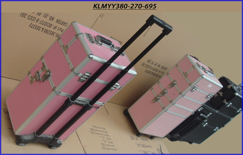 Rolling aluminum barber tool case with drawers/barber tool case KLMYY380-270-695