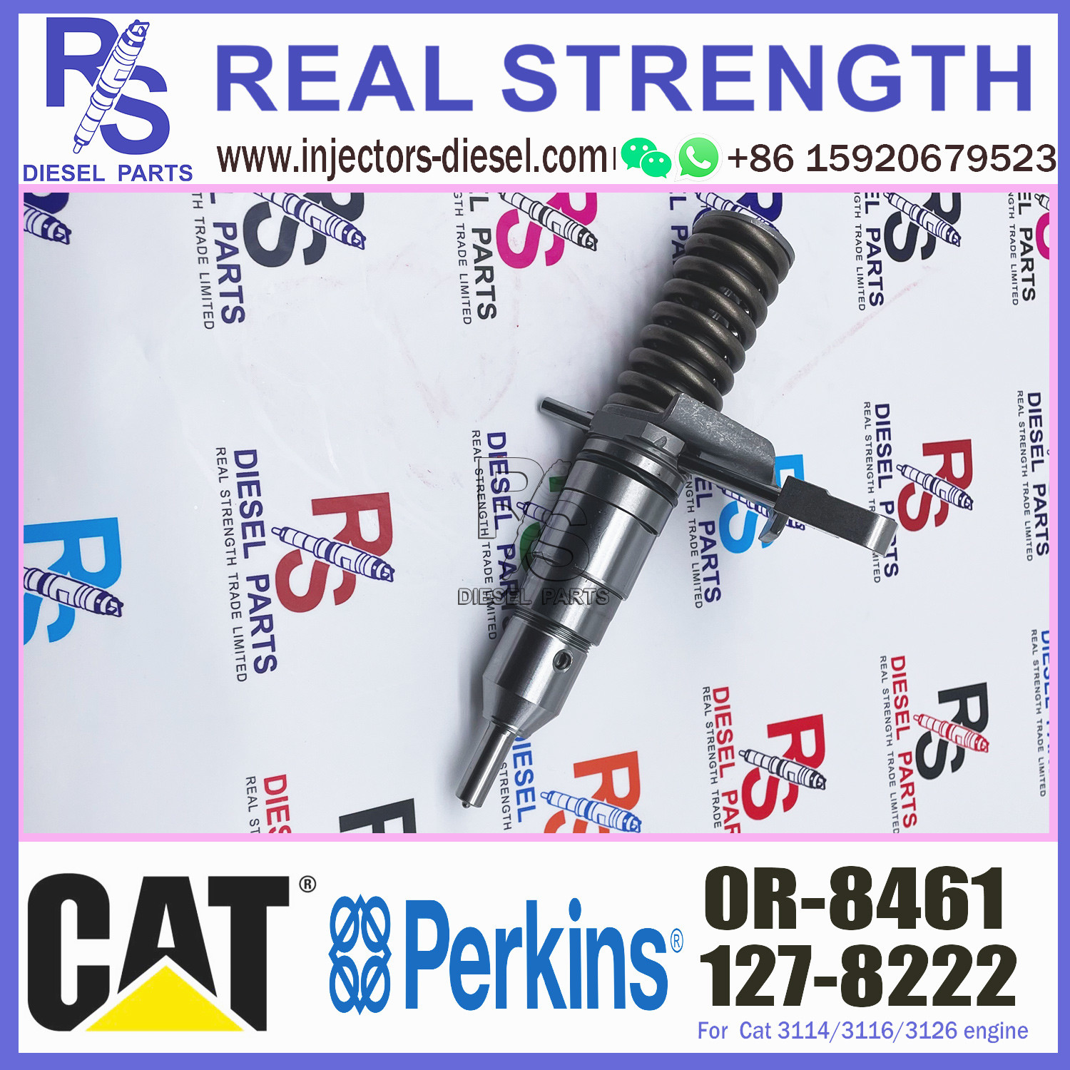 0R-8461 Diesel fuel injector excavator spare parts 127-8222 0R-8461 for 3114 3116 diesel injector nozzle