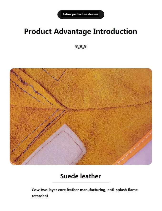 Cowhide lengthening electric welding welder welding high temperature flame retardant labor protection sleeve