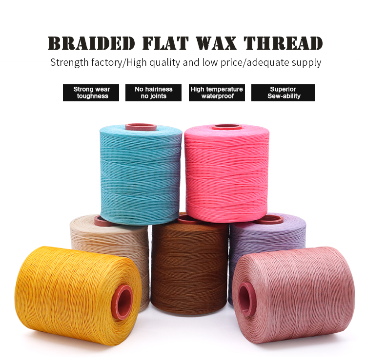 Flat Waxed Thread High Tenacity 210D/16 Waxed Silk Braided Thread for Handicrafts