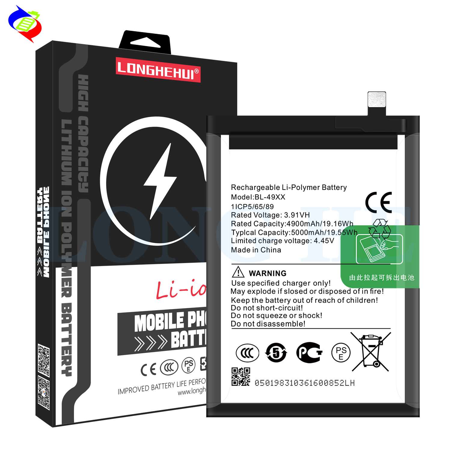 100% Compatible BL-49XX 3.91V 5000mAh Mobile Phone Battery For Infinix Note 40 X6853