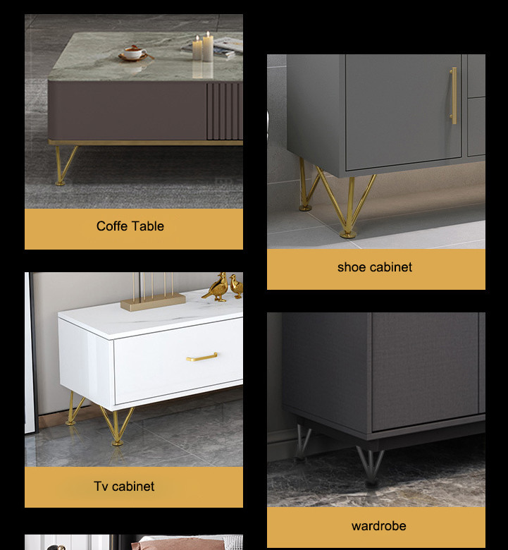 Modern Furniture Leg Black Plating Durable Anti Rust Sofa Bench Cabinet Legs