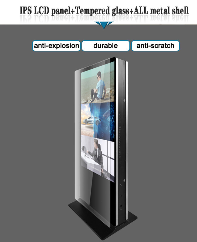 Indoor Standalone 65" Double Sided Digital Signage , LCD Signage Display