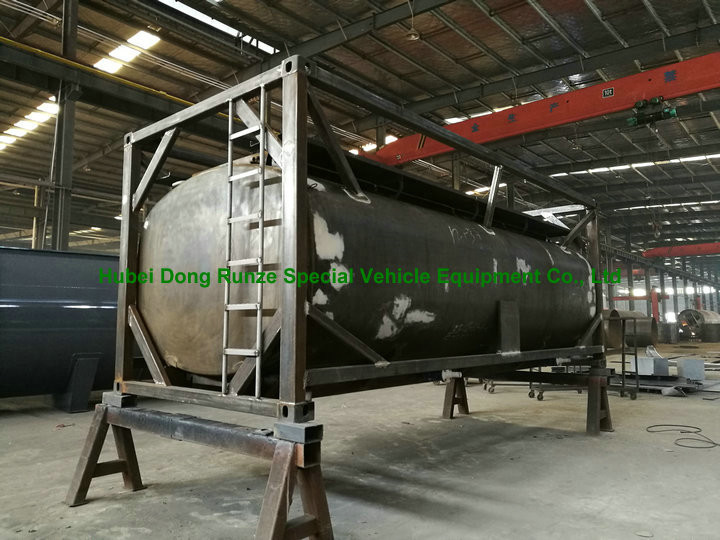 Chemical 20ft Tank Container For High Corrosive Hydrochloric Acid , Sodium Hypochlorite