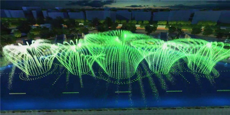 Best price multicolored led light 3d swing digital nozzle fountain