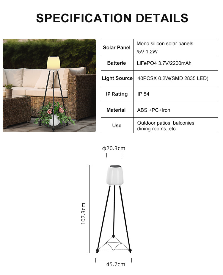 Monocrystalline Silicon Solar Decorative Lights 30lm 5v/1.2w For Garden Decoration