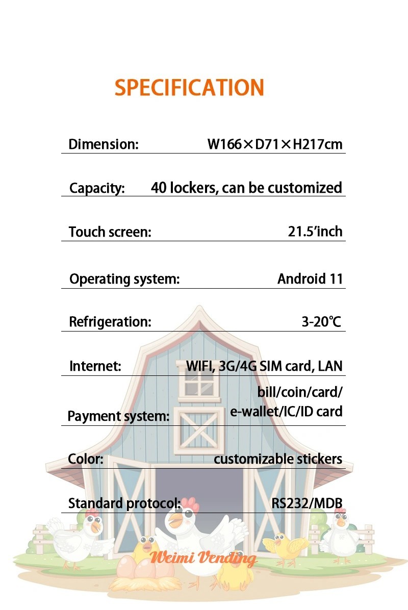 Farm Fresh 24/7 Locker Vending Machine with Automated Cooling and Contactless Payment