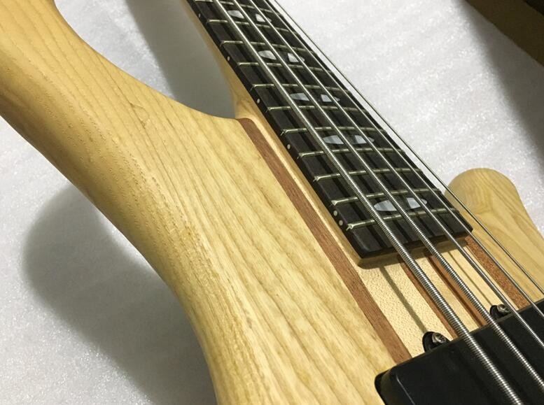 professional active electric bass guitar neck through body bass guitar with mahogany body 24 tone positon