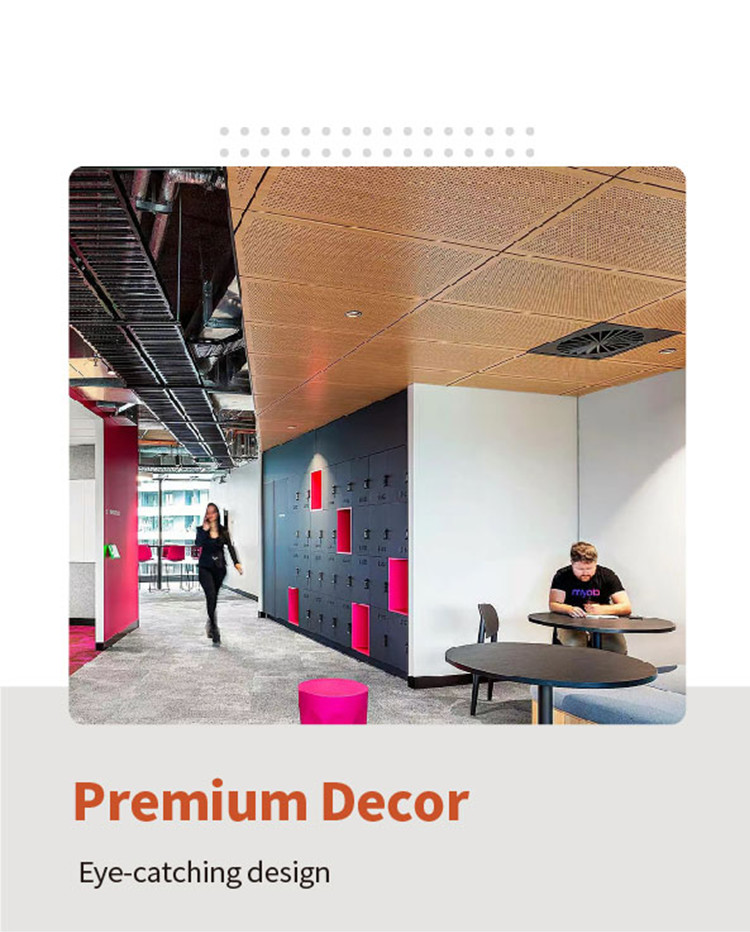 MDF Panels Sound Proof Ceiling Tiles V Perforated Acoustic Ceiling Panels Custom Size