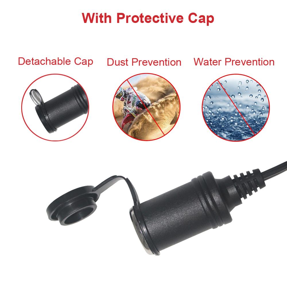 RoHS 24V 2468 18AWG With 2 In 1 Car Cigarette Lighter Cable Male To Female Plug