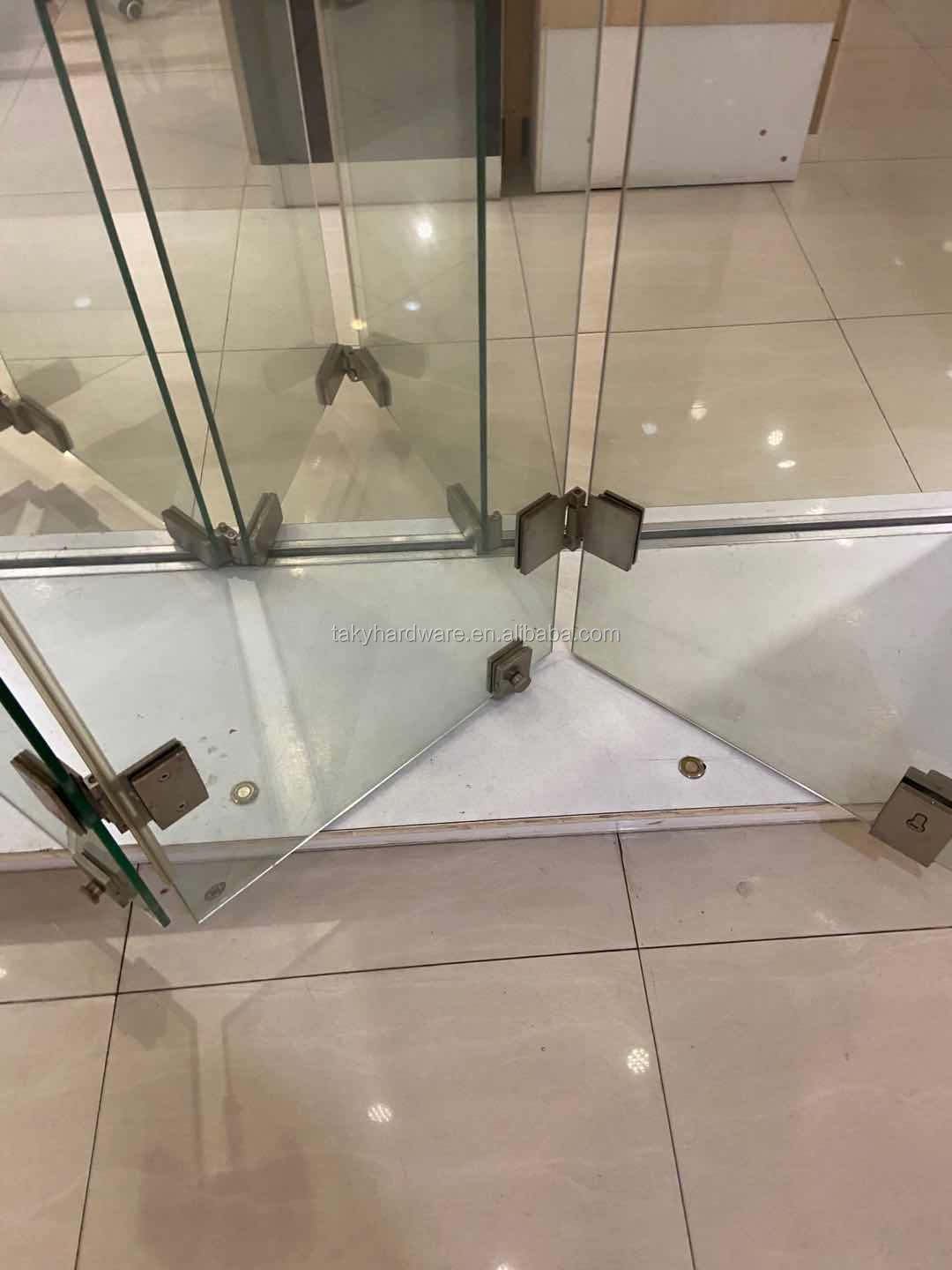 Design Folding Glass Barn Door Stainless Sliding System for Normal Finish Satin/Polish