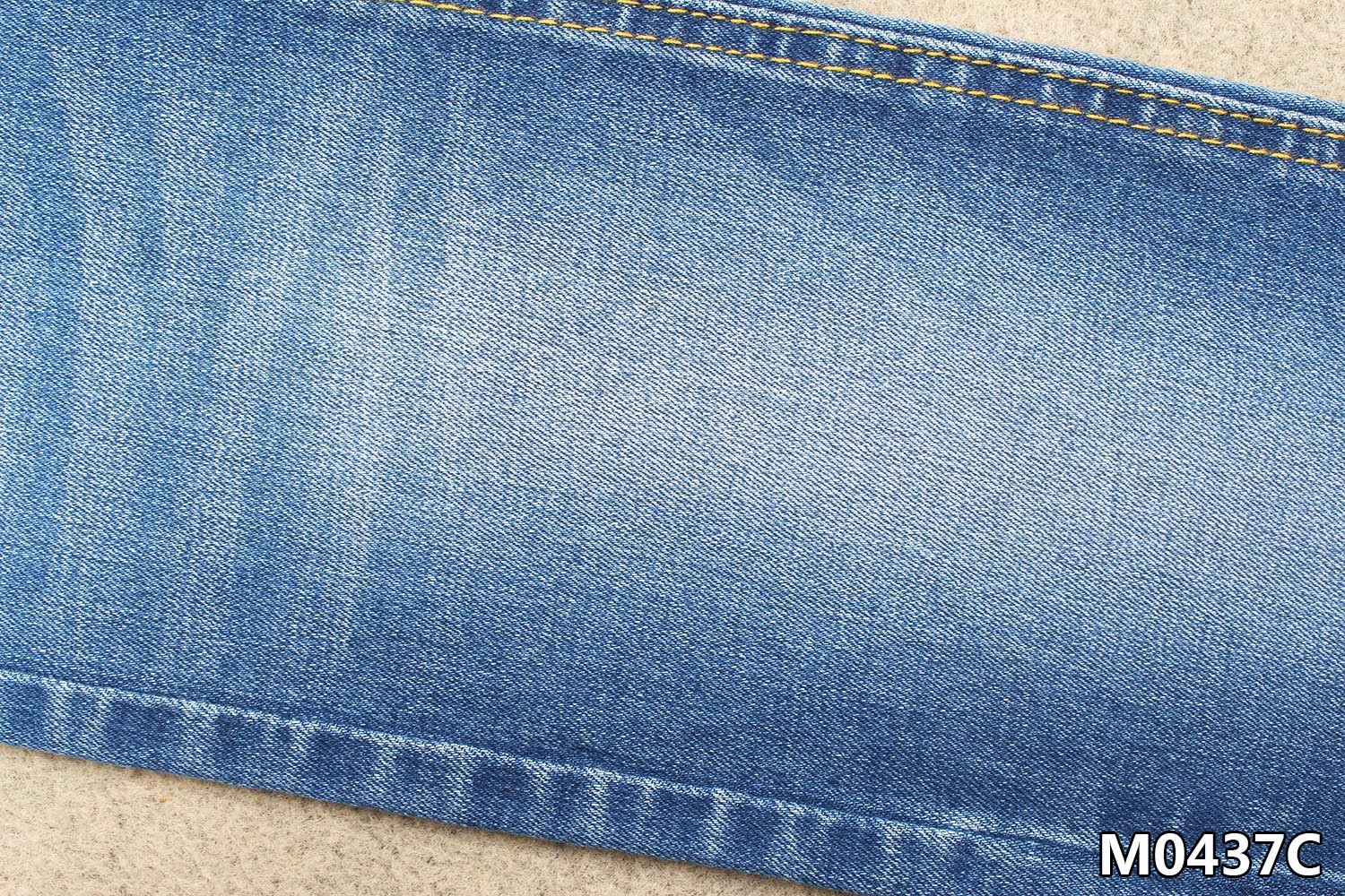 Indigo Blue Cotton Polyester Spandex Denim Fabric With Slight Slub Women Jeans Material