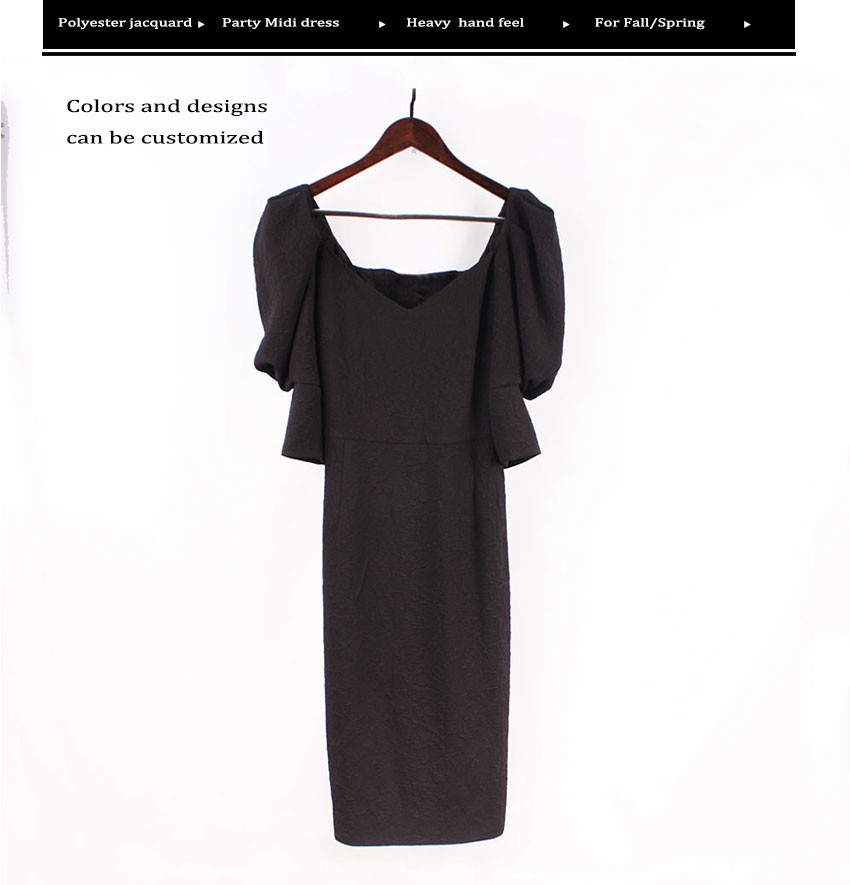 Polyester Spandex Puff Sleeves Party Dress