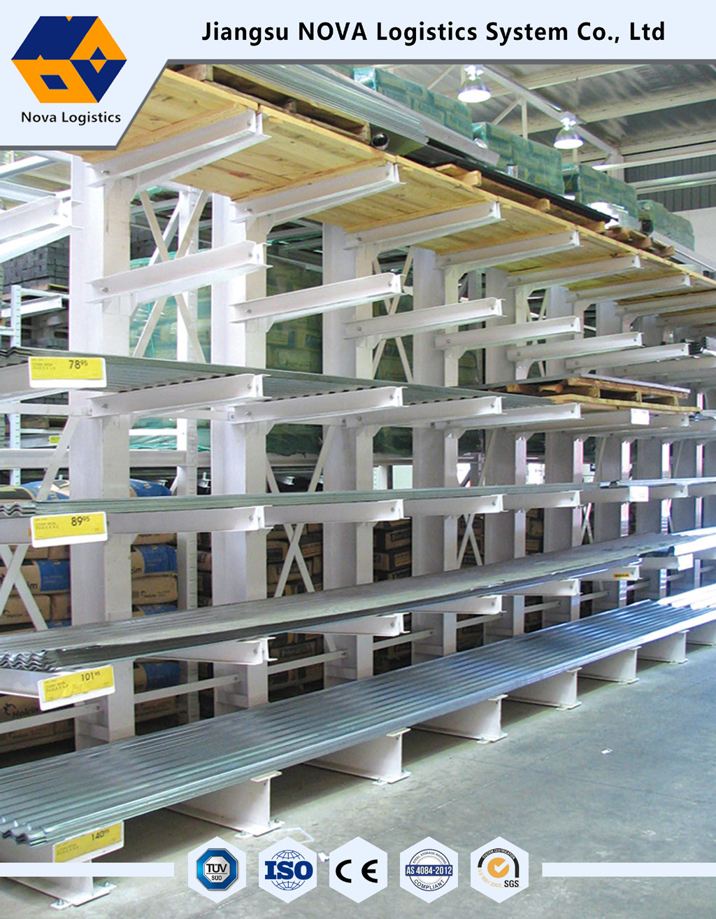 Customized Single / Double Sided Cantilever Rack For Warehouse