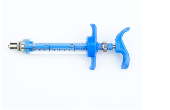 Poultry ISO19001 Vaccinator Plastic Steel Syringe 10ml Luer Lock Syringe Reusable