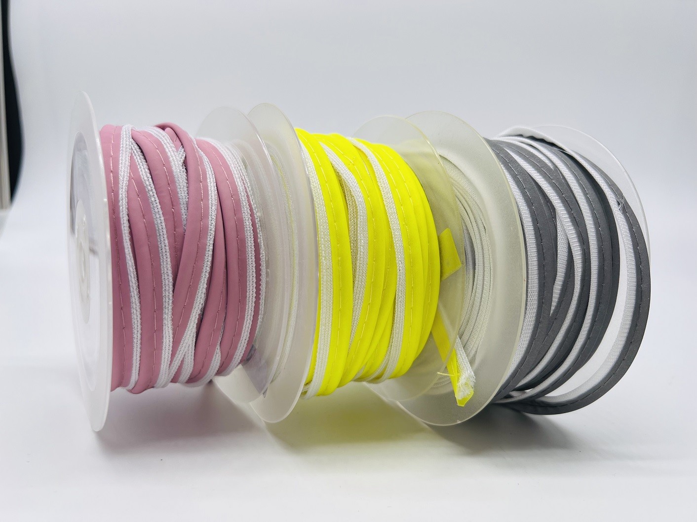 Polyester TC Elastic Reflective Piping For Sewing On Clothes Reflective Backpack Edging