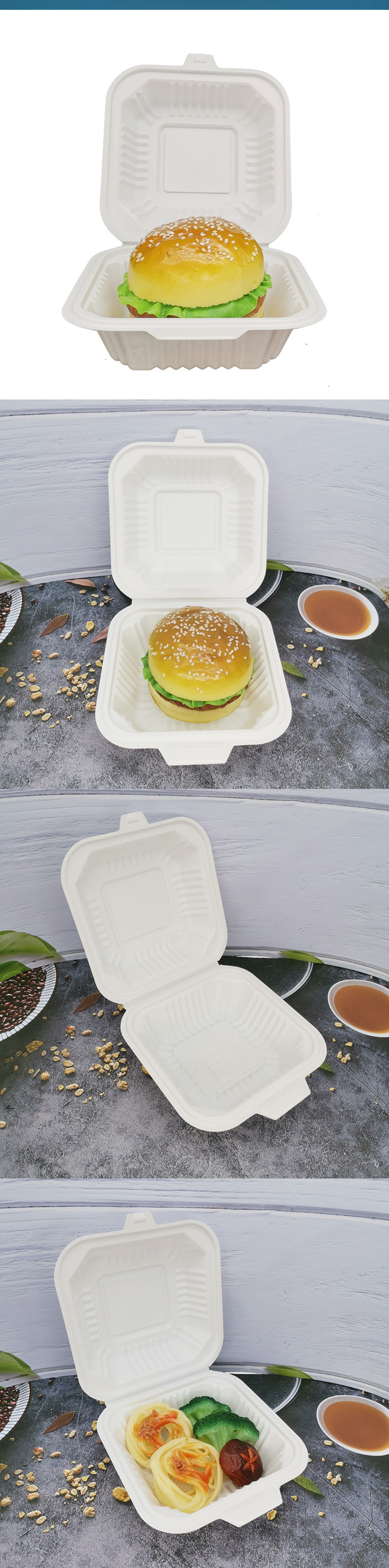 Microwave Safe Disposable Square Plastic Lunch Boxes for Food Storage and Transportation
