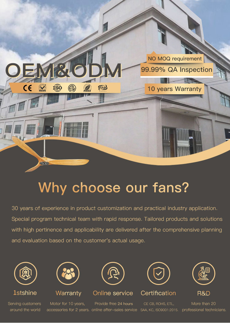 Modern Style 50 Inches Iron Blades Metal Ceiling Fan with Remote Control from 1stshine