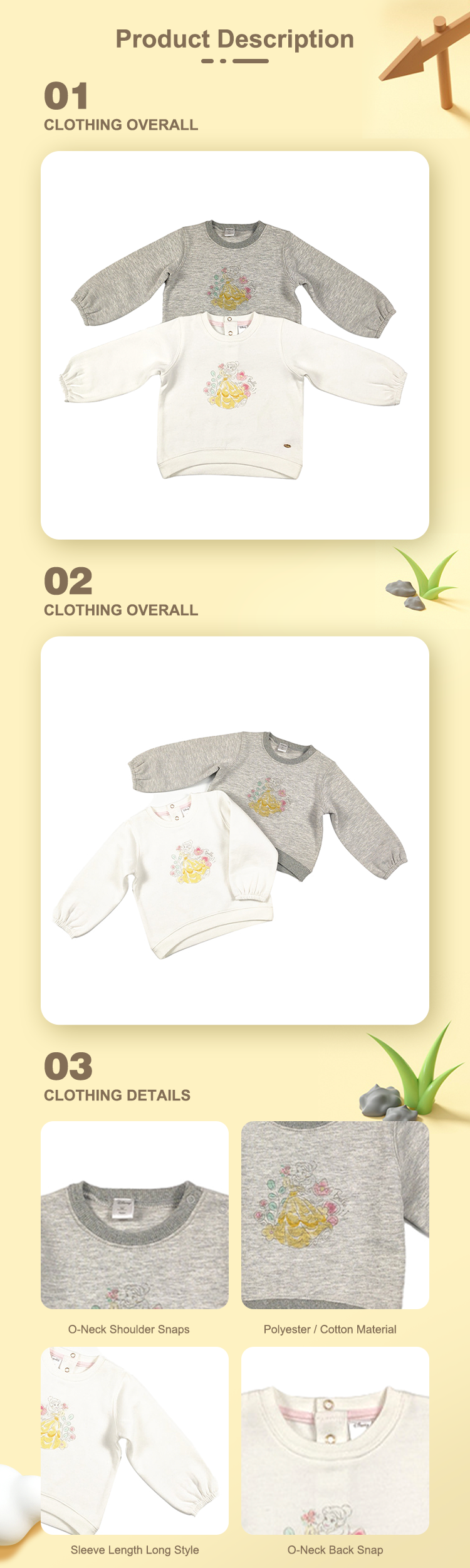 6-9 Months Baby Pullover Hoodies / Sweatshirt in Skin Friendly and Comfortable Fabric