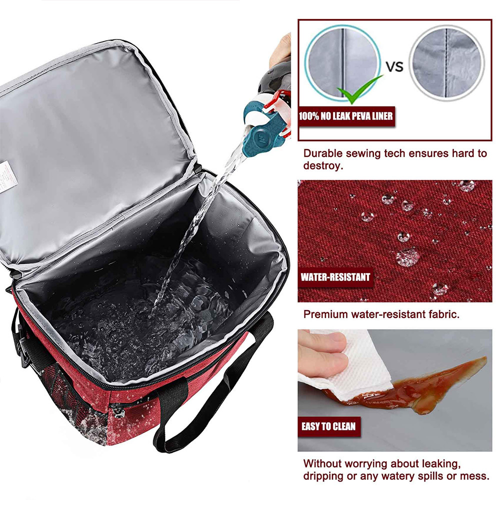 Water Resistant Thermal Cooler Lunch Bag For Travel