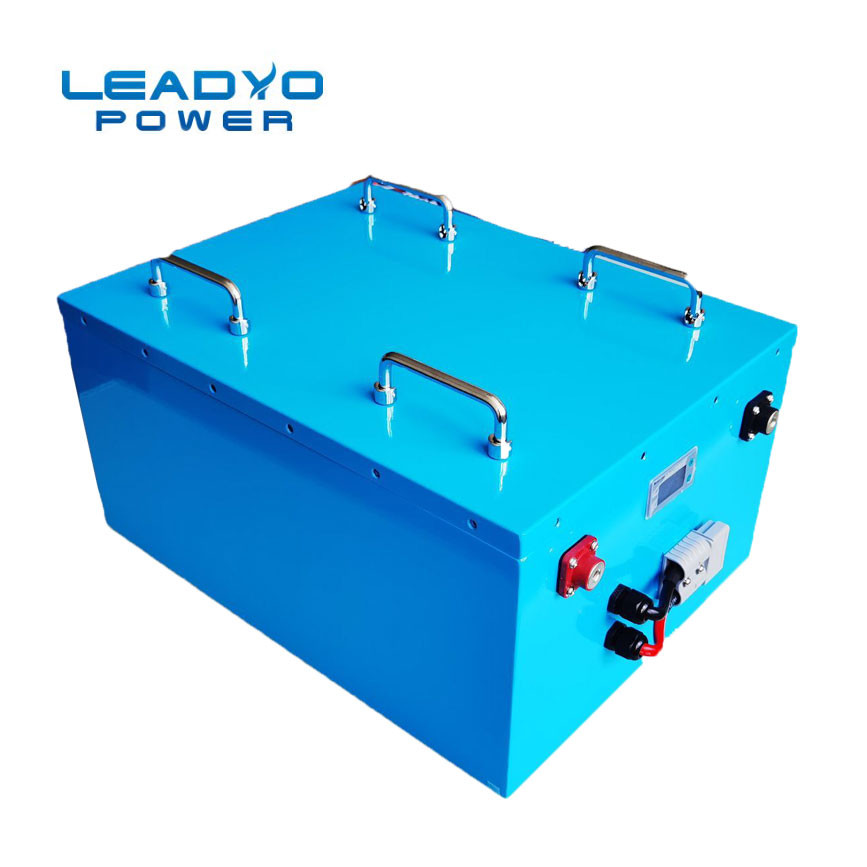 Metal Case Golf Cart 48V 100Ah Lithium Ion Batteries Metal Case Rechargeable With LCD