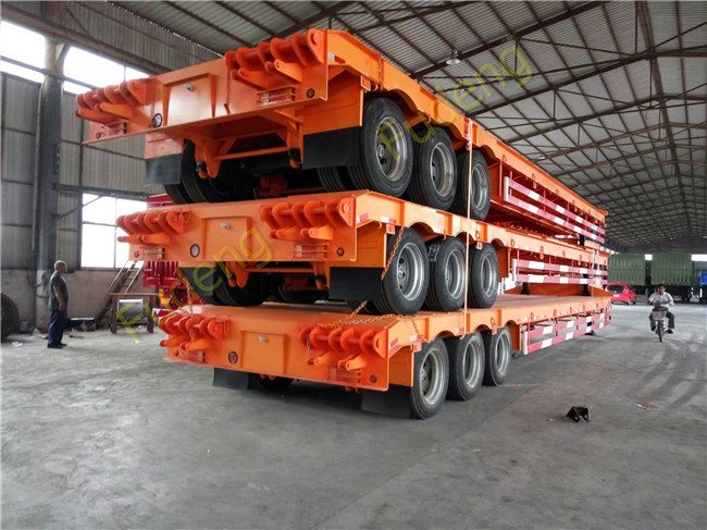 Spring Ladder Gooseneck Low Bed Semi Trailer Carrying Capacity 65 Tons
