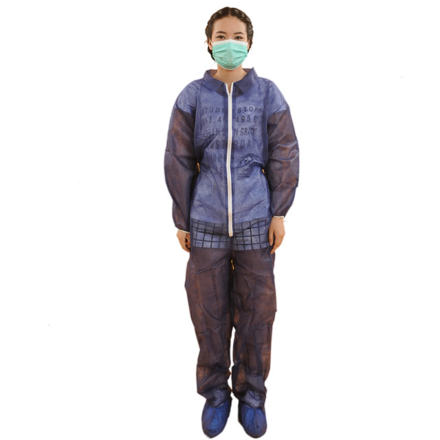 Lightweight Non Woven Coverall Without Hood Disposable Protective Clothing