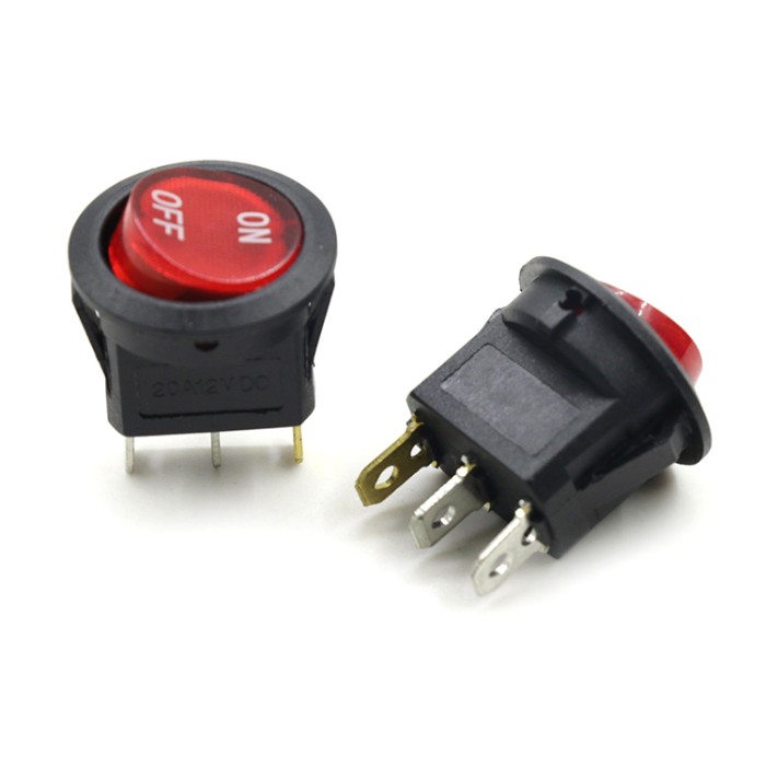 3 Pin Three Position Two Way Illuminated Round Momentary Contact Rocker Switch With 16a