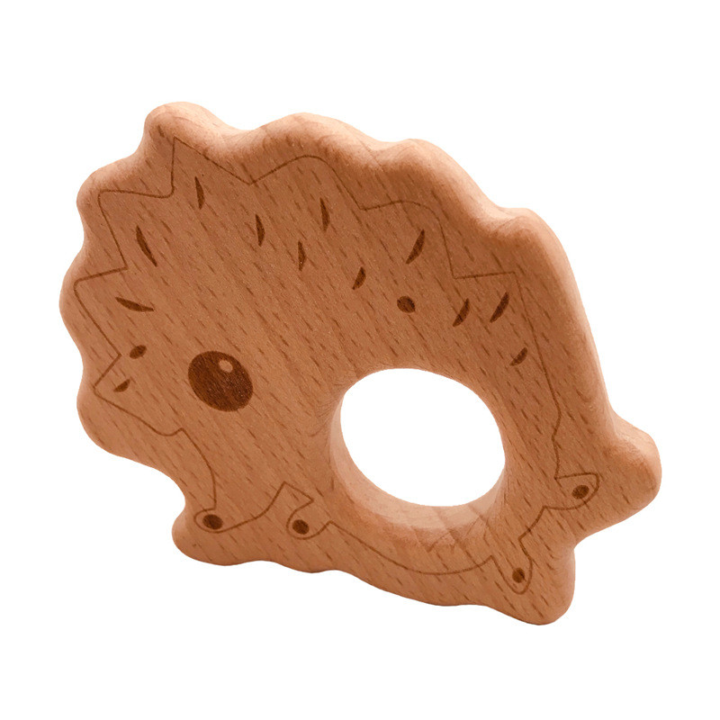 Necklace Pendant Wooden Teething Toy ISO9001 Wooden Animal Teether