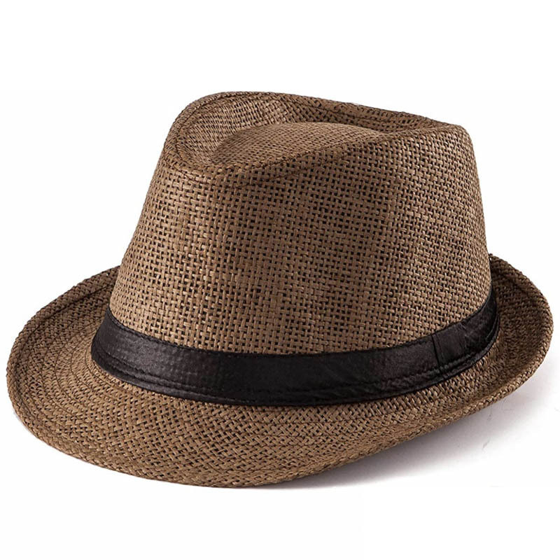 Vintage Rolled Outdoor Beach Sunshade Multi-Color Straw Hat For People